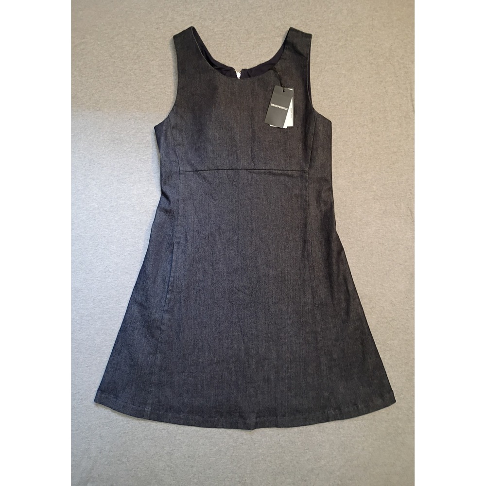 Emporio Armani Dark Indigo Denim Sleeveless Shift Dress 3R2A86 2DG5Z Size 40